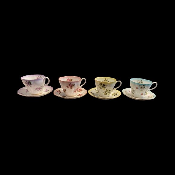Royal Albert Teacups/Saucers Horizon Series -Made in England-Set of 4-8 pieces t - Picture 2 of 6